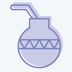 Icon Calabash. related to American Indigenous symbol. two tone style. simple design editable. simple illustration