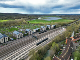 High Angle View From Central Railway Station of Oxford City, England UK. March 23rd, 2024