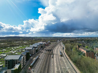 High Angle View From Central Railway Station of Oxford City, England UK. March 23rd, 2024