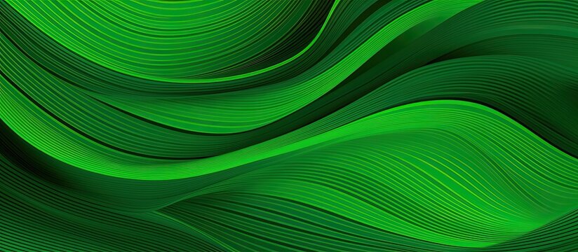 A visually striking image featuring green wavy patterns set against a backdrop of black and white backgrounds