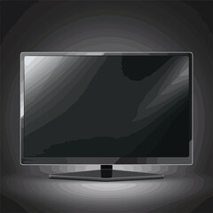 TV frame. Black flat led monitor of computer or TV