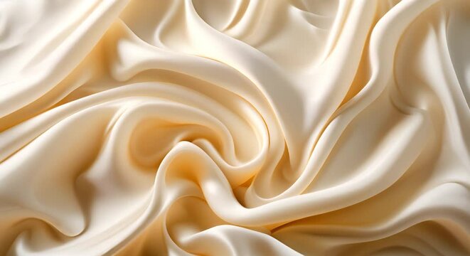 Body lotion strokes transitioning into smooth silk fabric waves
