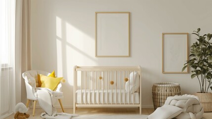 Mock up frame, lovely children room, home interior, 3dender