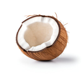 coconut on white background