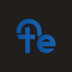 Letter te logo, vector design template