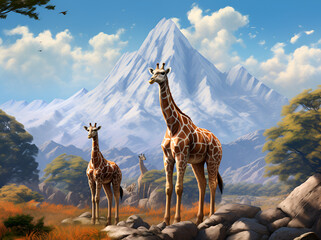 giraffe in the serengeti