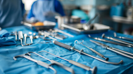 surgical instruments in operation room
