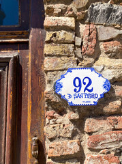 Random number in a door in the city of Colonia del Sacramento - Uruguay