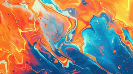 Abstract Marbling Oil Acrylic Paint Background