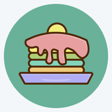 recommend clip art: Icon Pancake. suitable for Bakery symbol. flat style. simple design editable. design template vector. simple illustration
