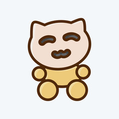 Icon Maneki Neko. suitable for Japanese symbol. flat style. simple design editable. design template vector. simple illustration