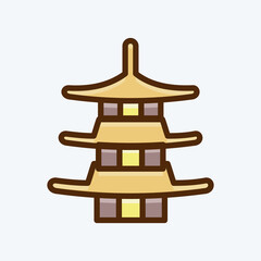 Icon Pagoda. suitable for Japanese symbol. flat style. simple design editable. design template vector. simple illustration