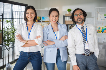 Portrait Asian business team in modern office