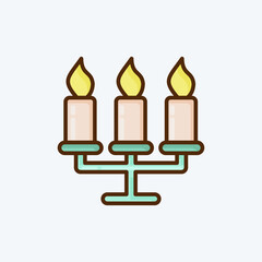Icon Candelabrum. suitable for House symbol. flat style. simple design editable. design template vector. simple illustration