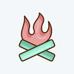 Icon Bonfire. suitable for House symbol. flat style. simple design editable. design template vector. simple illustration