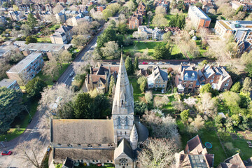 High Angle View of Historical Oxford City of England United Kingdom. March 23rd, 2024