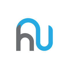 Letter hu logo, vector design template