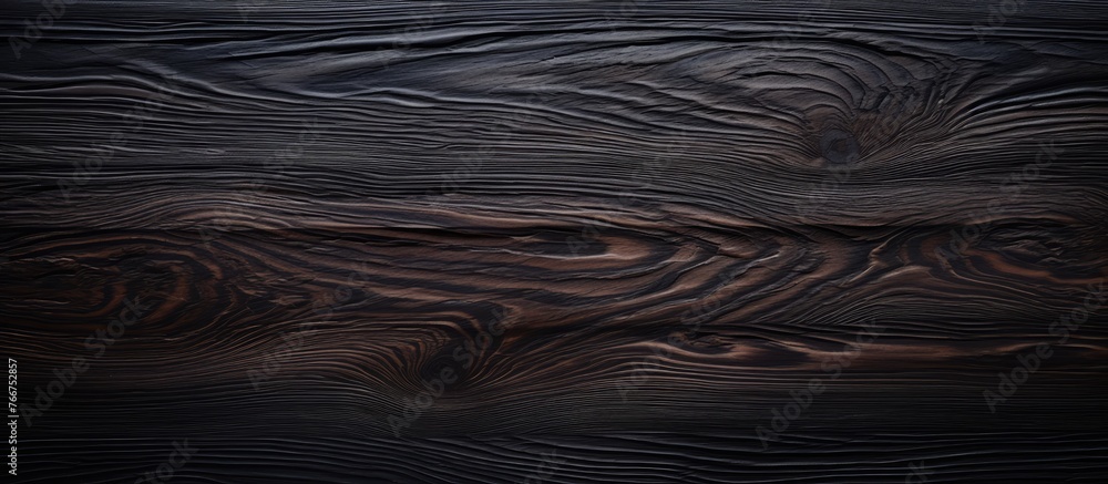 Poster an up-close view of the intricate patterns and details of a wooden surface against a dark background