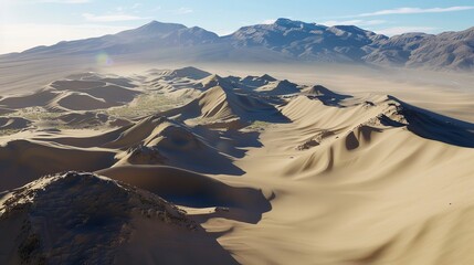 Aerial View of the Sand Dunes in Llani, Chile