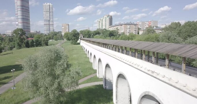 Stone arch bridge across the Moscow Russia 2023