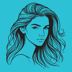 Young Girl Vector Art Design