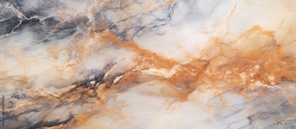 Aufkleber detailed close-up view of a smooth marble surface featuring an intricate pattern in shades of brown 