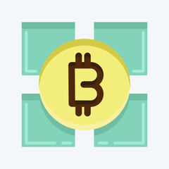 Icon Blockchain Technology. suitable for education symbol. flat style. simple design editable. design template vector. simple illustration