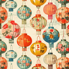 Obraz premium Wipe the Chinese style lanterns., generative ai