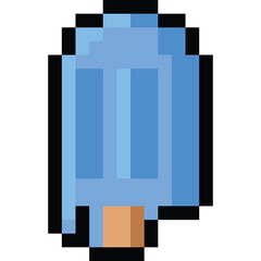 Pixel art cartoon melting blue ice cream icon