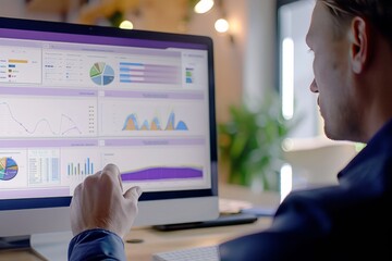 A salesperson using CRM software to manage leads and track sales activities, staying organized and focused on achieving targets, Generative AI