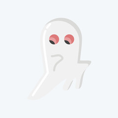 Icon Ghost. suitable for Halloween symbol. flat style. simple design editable. design template vector. simple illustration