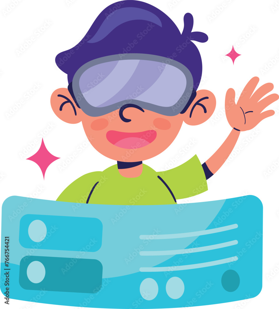 Poster virtual reality user using