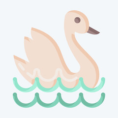 Icon Swan. suitable for education symbol. flat style. simple design editable. design template vector. simple illustration