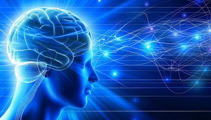 Human Brain Concept with Network Connections