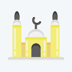 Icon Mosque. suitable for education symbol. flat style. simple design editable. design template vector. simple illustration