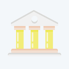 Icon Museum. suitable for education symbol. flat style. simple design editable. design template vector. simple illustration