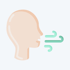 Icon Difficulty Breathing. suitable for flu symbol. flat style. simple design editable. design template vector. simple illustration