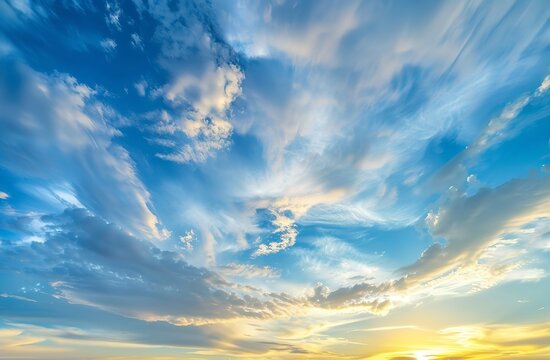 Beautiful Sky with Beautiful Clouds, Sunset, Blue