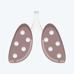 Icon Pneumonia. suitable for flu symbol. flat style. simple design editable. design template vector. simple illustration