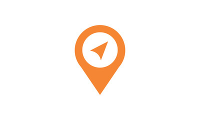 pin maps orange logo vector 