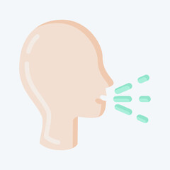 Icon Sneezing. suitable for flu symbol. flat style. simple design editable. design template vector. simple illustration