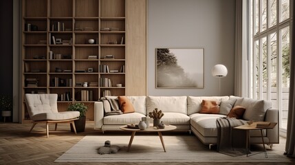 Obraz na płótnie Canvas Modern trendy living room interior composition 