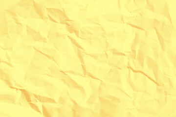 light yellow crumpled paper texture background. background with scattered overlay of crumpled papers. Top view of yellow crumpled paper texture backgroundwrinkled  paper as texture. crumpled paper 
