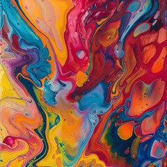 Colorful Abstract Painting Background with Liquid
