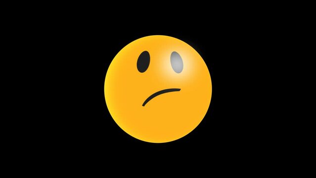 3D Emoji Animation with confused expression emoji Icon
