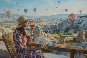 Artist Painting Hot Air Balloons