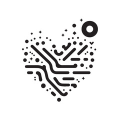 Minimalist black and white love logo