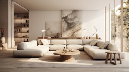 Modern trendy living room interior composition 
