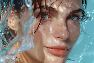 A beauty woman and focusing on skincare Moisturizer.