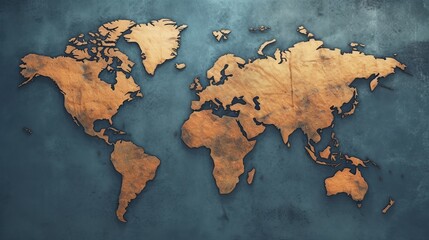 Map of the world. 3d rendering, 3d illustration.